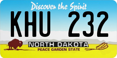 ND license plate KHU232