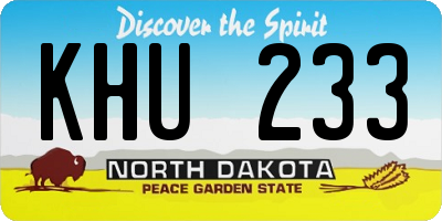 ND license plate KHU233