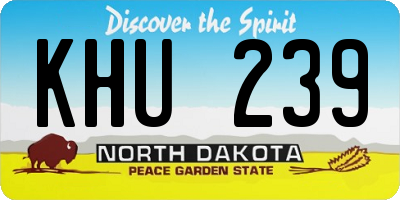 ND license plate KHU239