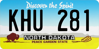 ND license plate KHU281