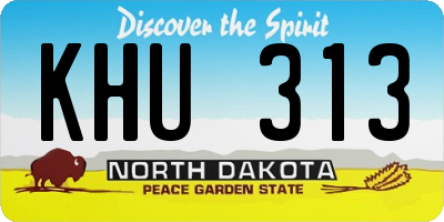 ND license plate KHU313