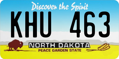 ND license plate KHU463