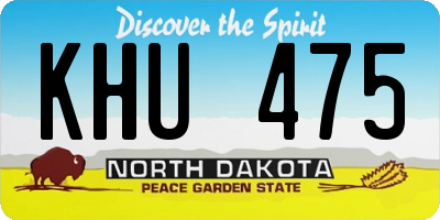 ND license plate KHU475