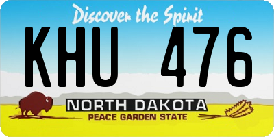ND license plate KHU476