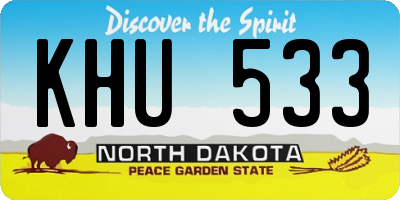 ND license plate KHU533