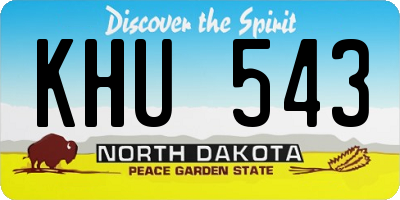 ND license plate KHU543