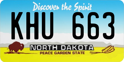 ND license plate KHU663