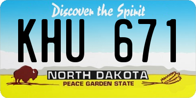 ND license plate KHU671