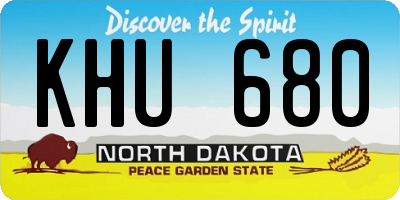 ND license plate KHU680