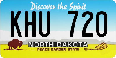 ND license plate KHU720