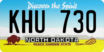 ND license plate KHU730