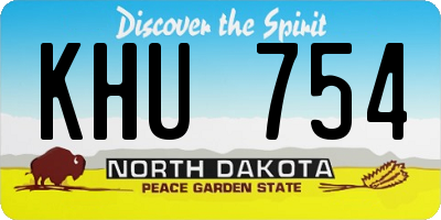 ND license plate KHU754