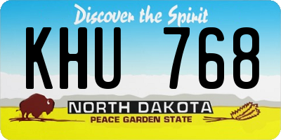 ND license plate KHU768
