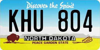 ND license plate KHU804