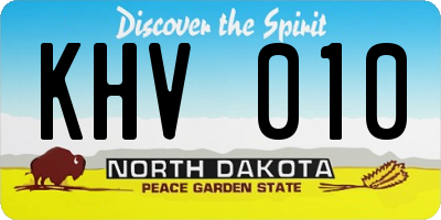 ND license plate KHV010