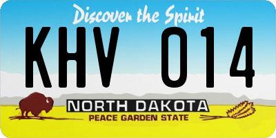 ND license plate KHV014