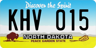 ND license plate KHV015