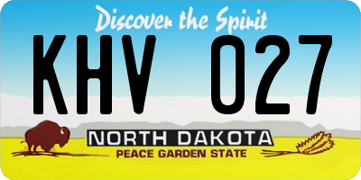ND license plate KHV027
