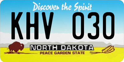 ND license plate KHV030