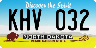 ND license plate KHV032