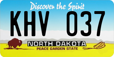 ND license plate KHV037