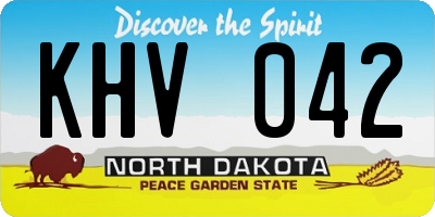 ND license plate KHV042