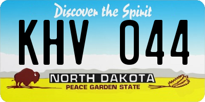 ND license plate KHV044