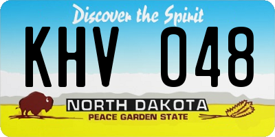 ND license plate KHV048