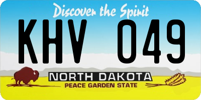 ND license plate KHV049