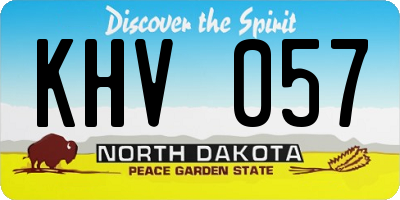 ND license plate KHV057