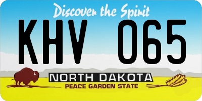 ND license plate KHV065