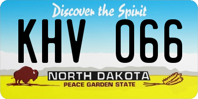 ND license plate KHV066