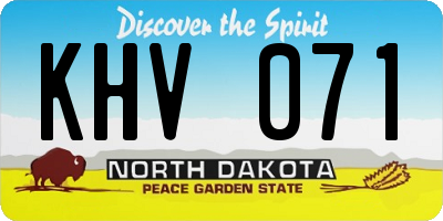 ND license plate KHV071