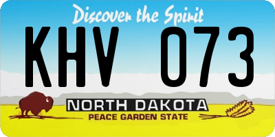 ND license plate KHV073