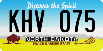 ND license plate KHV075