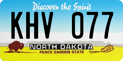 ND license plate KHV077