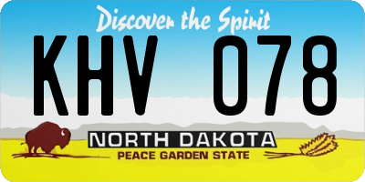 ND license plate KHV078