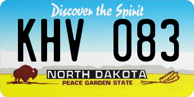 ND license plate KHV083