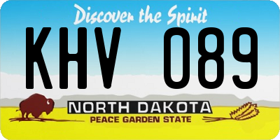 ND license plate KHV089