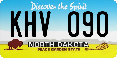 ND license plate KHV090