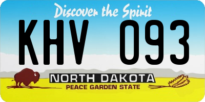 ND license plate KHV093