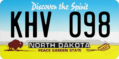 ND license plate KHV098