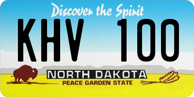 ND license plate KHV100