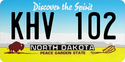 ND license plate KHV102