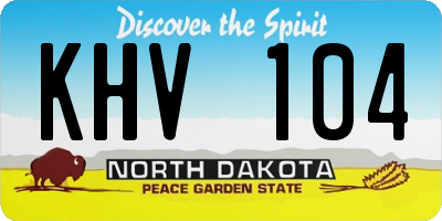 ND license plate KHV104