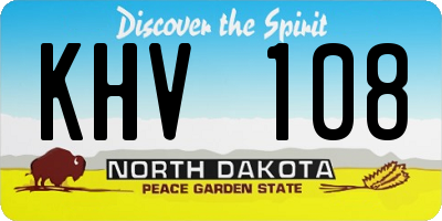 ND license plate KHV108