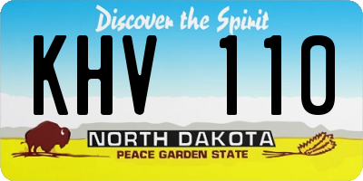 ND license plate KHV110