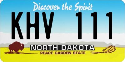 ND license plate KHV111