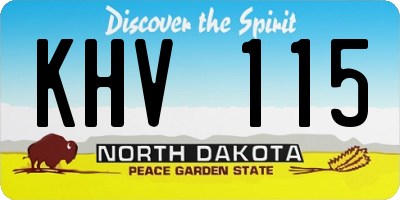 ND license plate KHV115