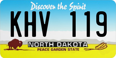 ND license plate KHV119